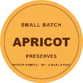 APRICOT sample: a 2.75 × 2.75 in circle label for a jar lid